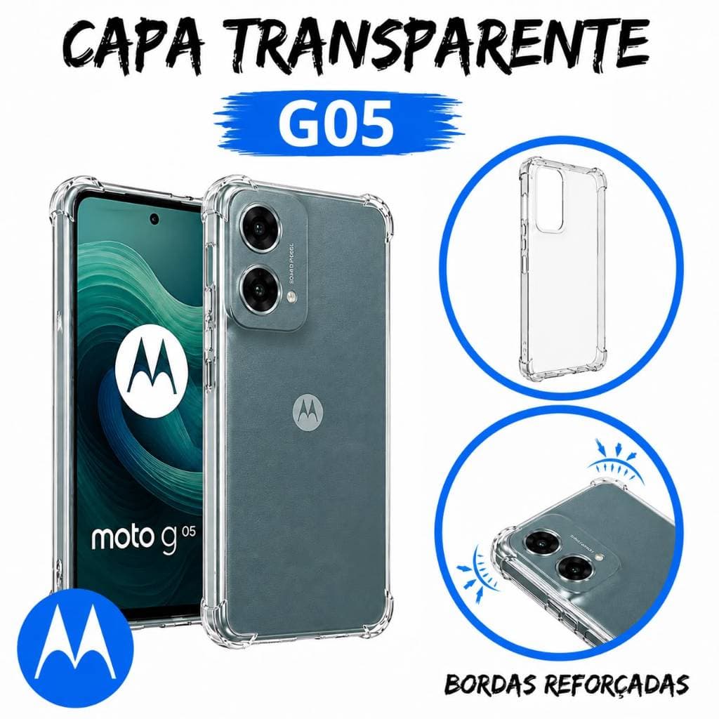 Capa Transparente com borda Anti Impacto Moto G05