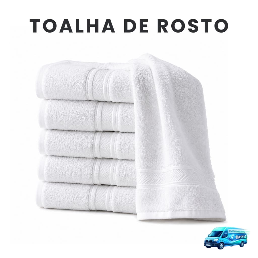 Toalhas de Rosto Branca 5 Peças Profissionais para Salão Cabeleireiro e Barbearia Toque Macio