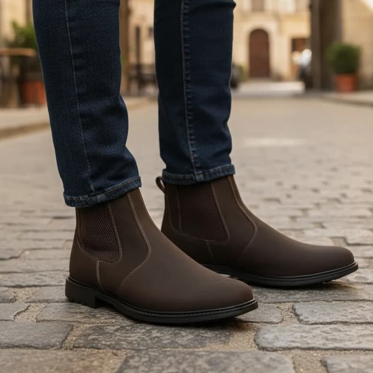 Botina Unissex Chelsea Bota Toda Em Couro Legitimo Bovino