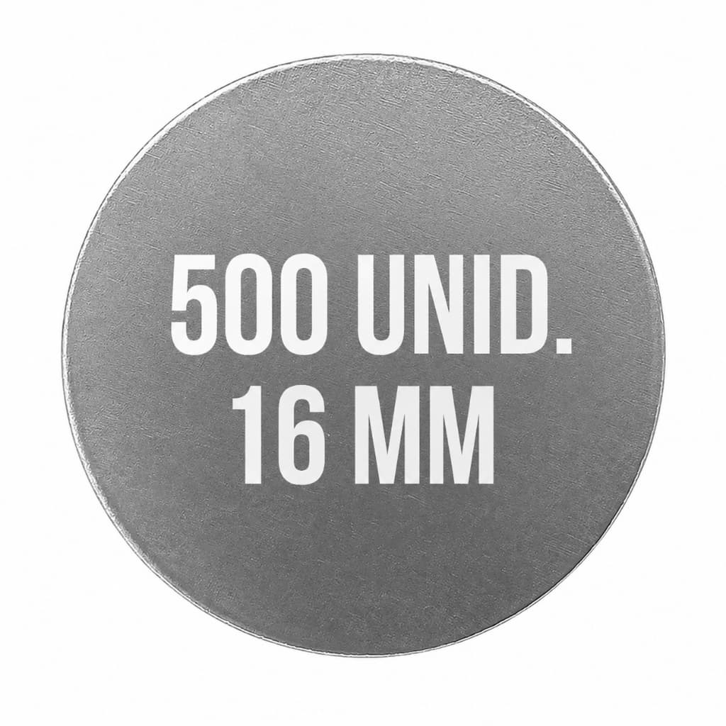 KIT 500 CHAPINHA DE FERRO 16 MM - CHAPA DE FERRO PARA IMÃ