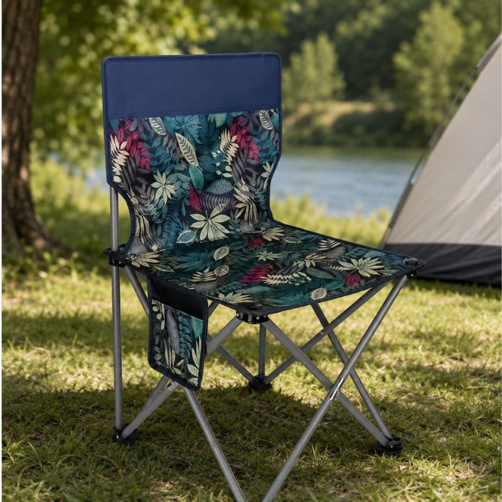 Cadeira Dobrável Camping Reforçada Suporta 150kg Portátil com Bolsa