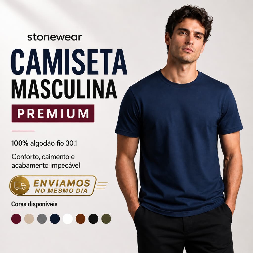 Camiseta Premium Masculina Lisa Stonewear