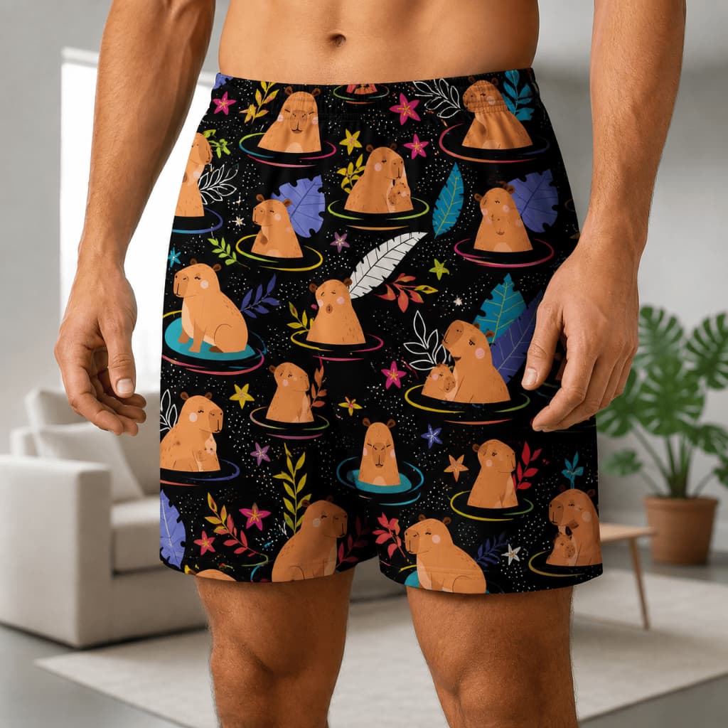 Samba Canção Masculina Capivara Dry Fit Estampada Confortável e Leve