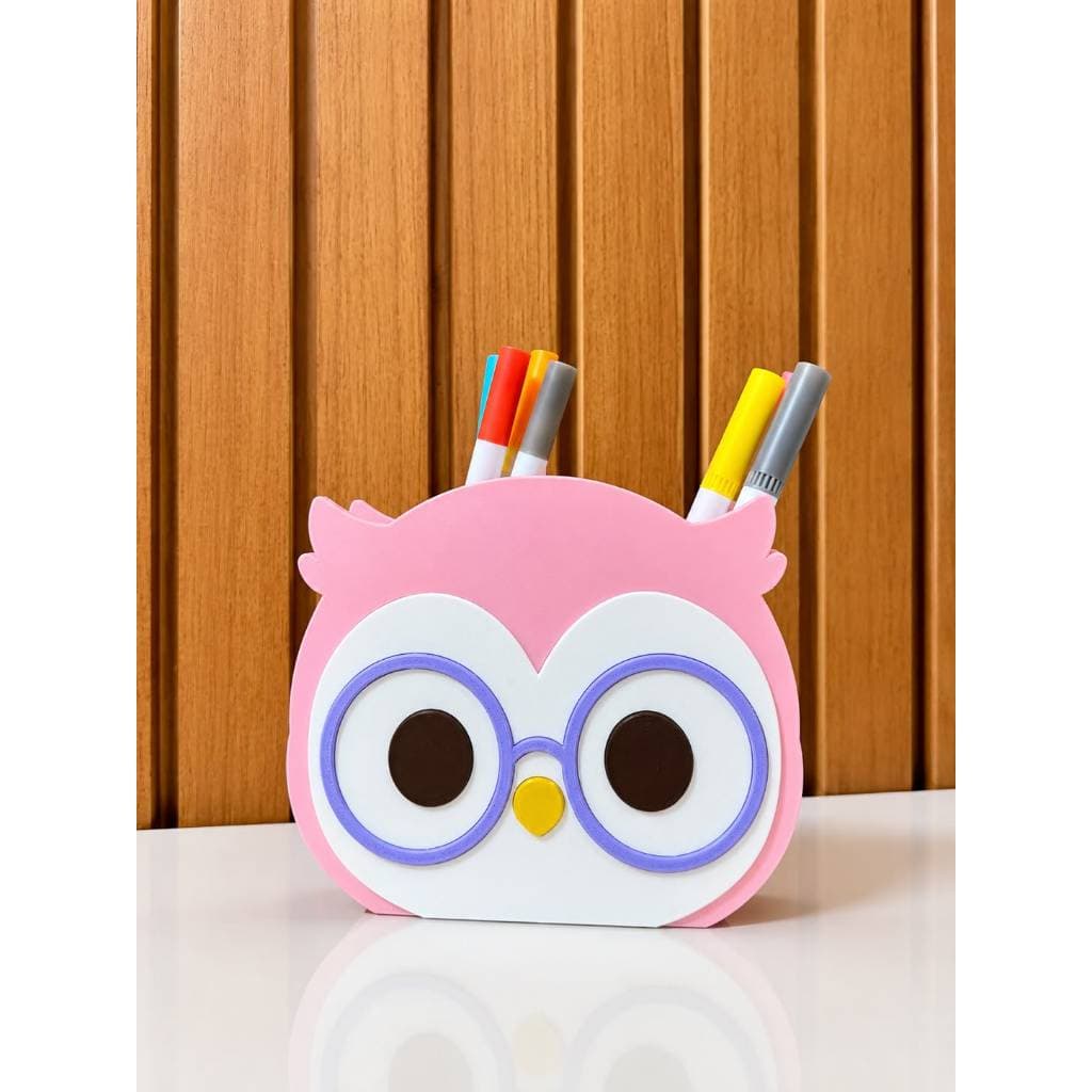 Porta Canetas Corujita Organizador de Mesa Infantil Adulto Decorativo