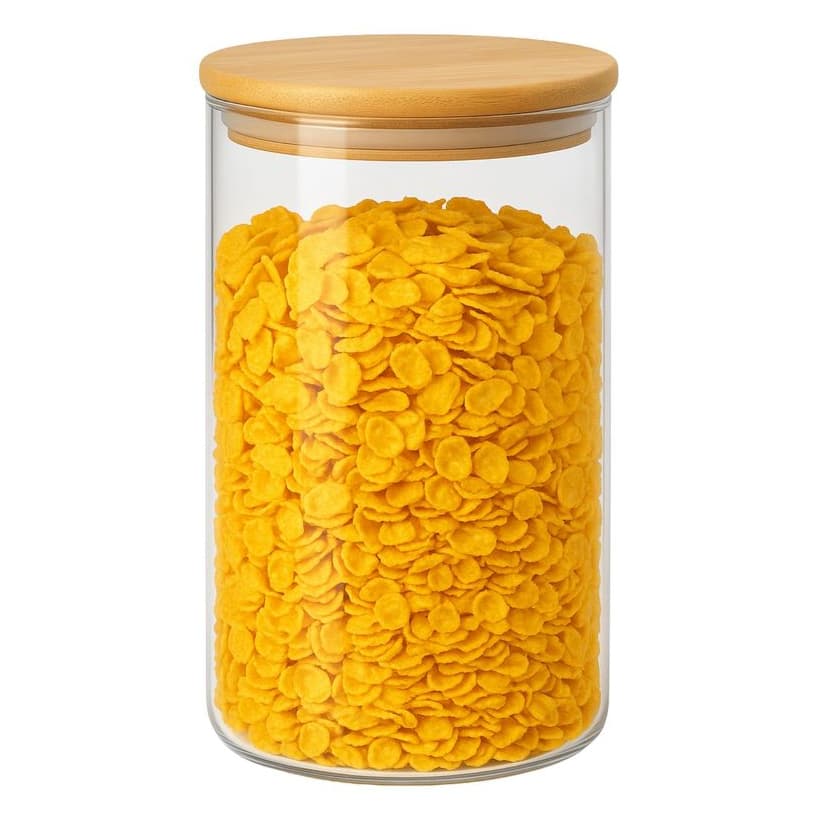 Pote Hermético Vidro Borossilicato 1,5L Tampa Bambu Mantimentos Organizador Cozinha