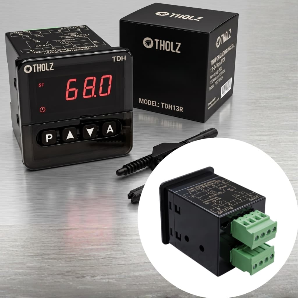 Timer Temporizador Digital Relé Industrial para Bombas Máquinas 48X48Tholz Tdh1361r Time Controlador de Tempo Bivolt