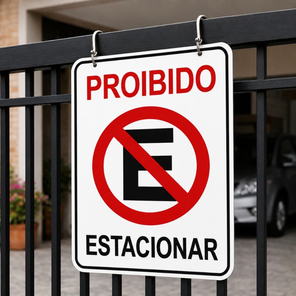 Placa Não Estacionar 20x30 Sinalização PS Rígido UV