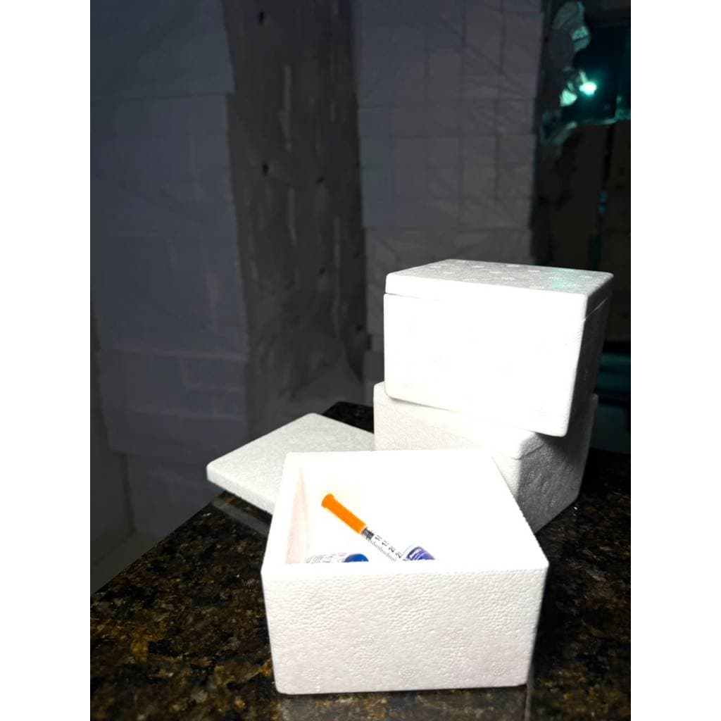 Kit 12 Caixas Térmica de Isopor 250ml para medicamento insulina ou alimentos