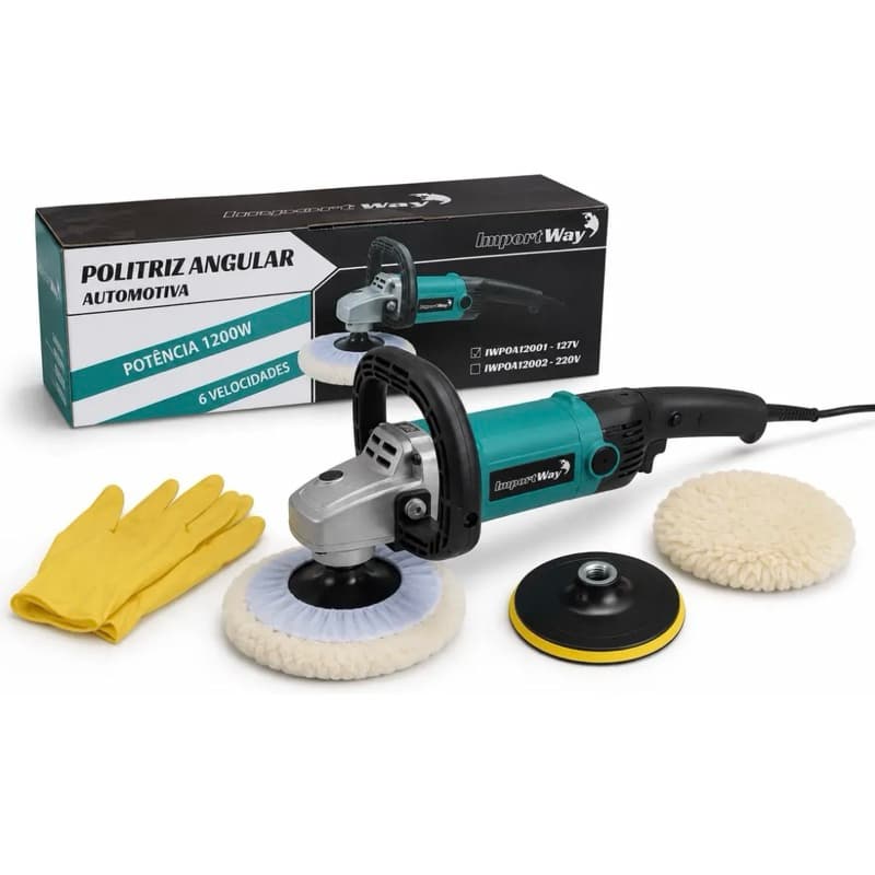 Politriz Automotiva Profissional 1200w Angular 7pol 6 Níveis
