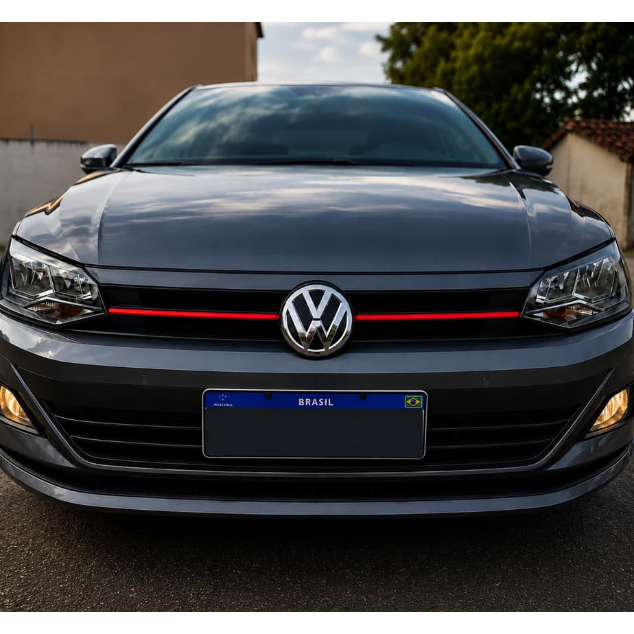 Polo Virtus Friso Vermelho Grade Tsi Gts E Gti Automotivo