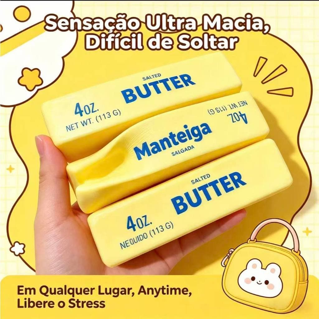 Brinquedo squishy ultramacio, de retorno lento e com aroma de manteiga — um presente para o Dia das Crianças.
