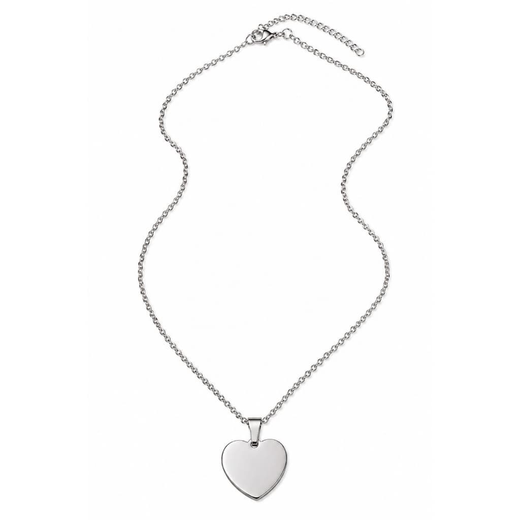 Colar Coração em Aço Inoxidável Prata 45cm – Elegância para Todos os Momentos