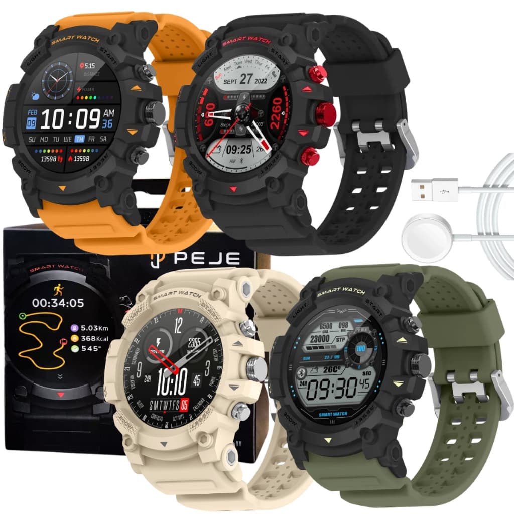 Smartwatch Com Gps Integrado Relogio Tatico Militar Masculino Android iOS Amoled A Prova DÁgua G01C