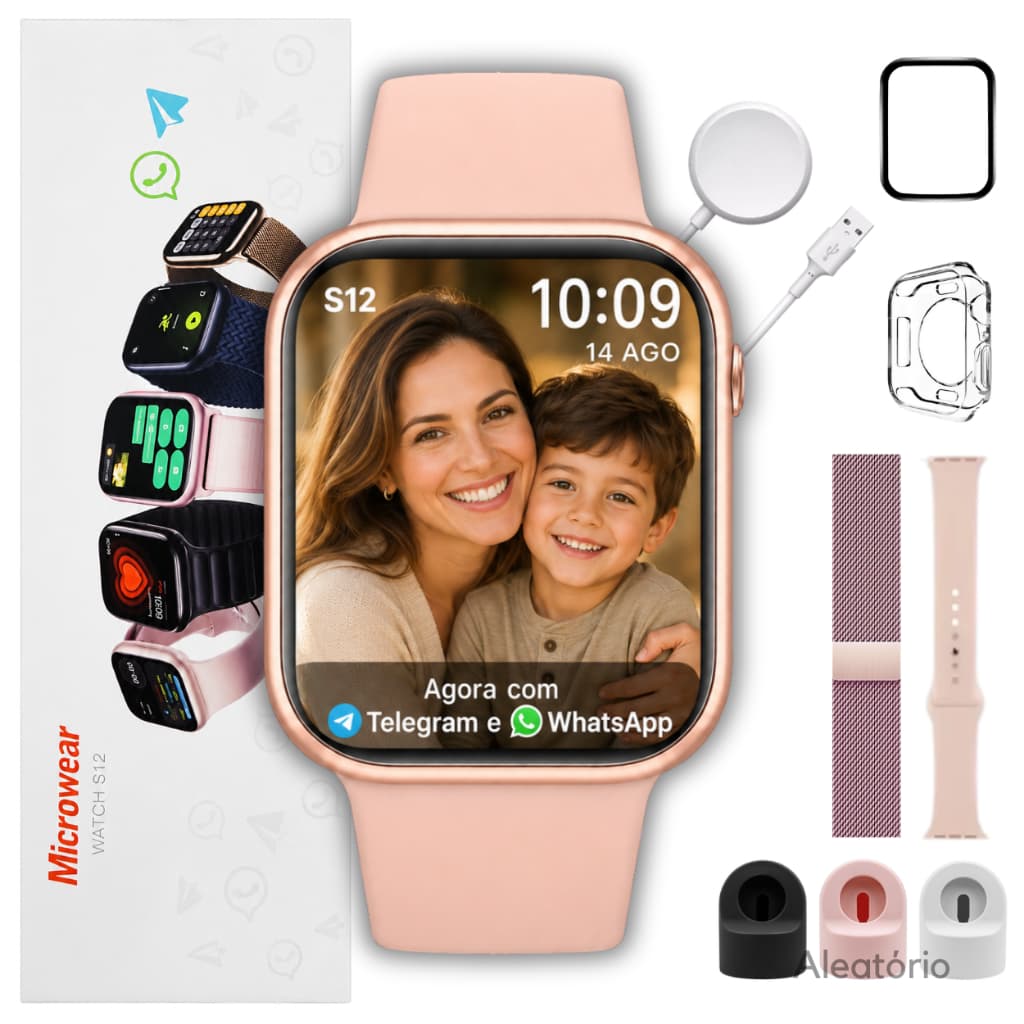 Microwear S12 47mm Tela Amoled Relógio Smartwatch Serie 12 Responde Whatsapp Telegram + Brindes
