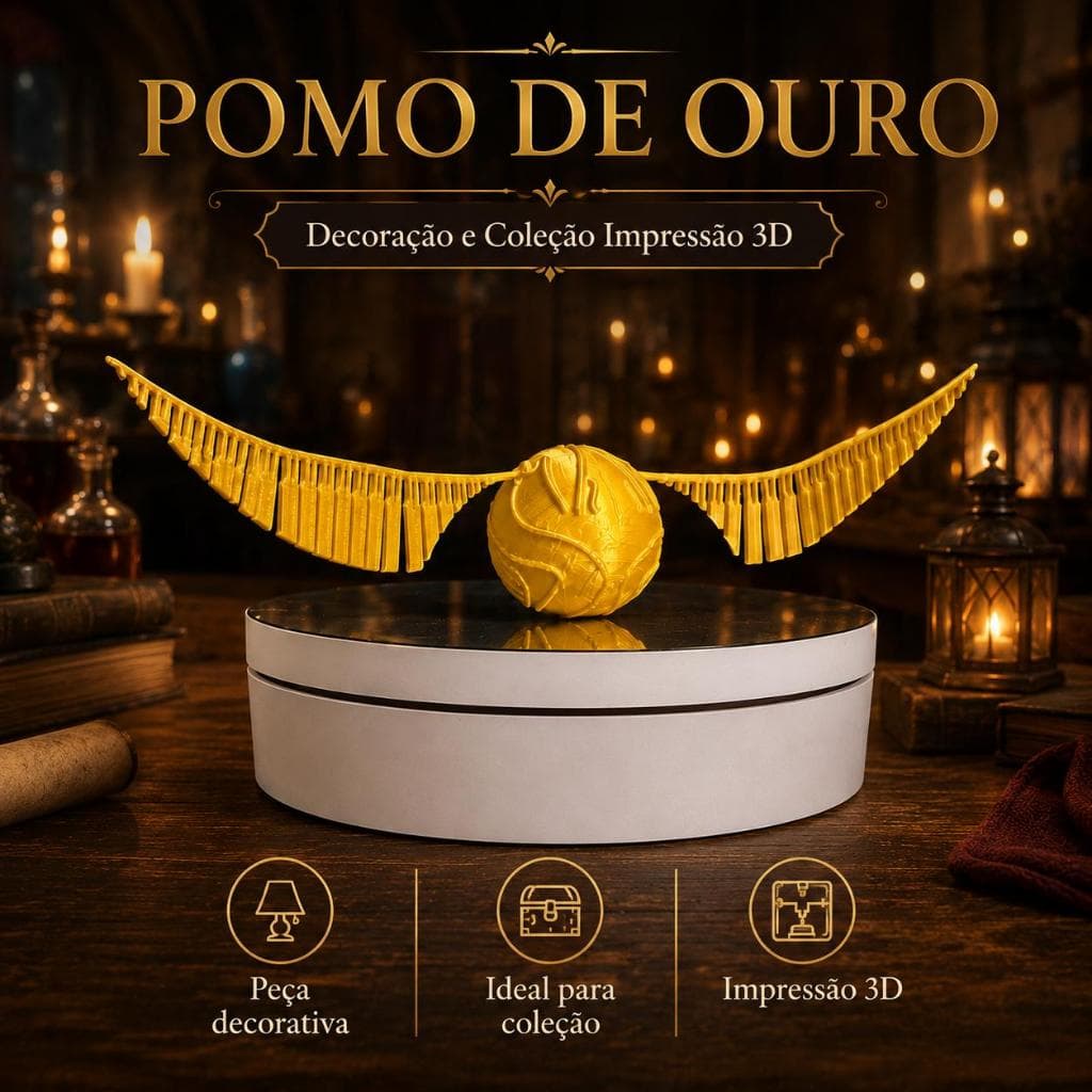 Pomo de Ouro Harry Potter - Decoração e Coleção Impressão 3D