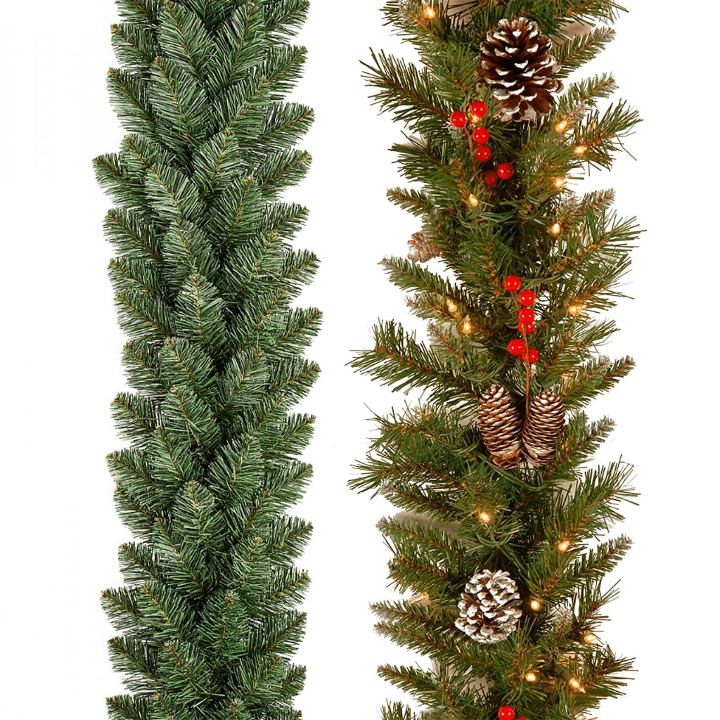 Festão Aramado 350 Galhos Verde Enfeite de Natal Grosso Cheio Decoração Natalina Grande Promoção
