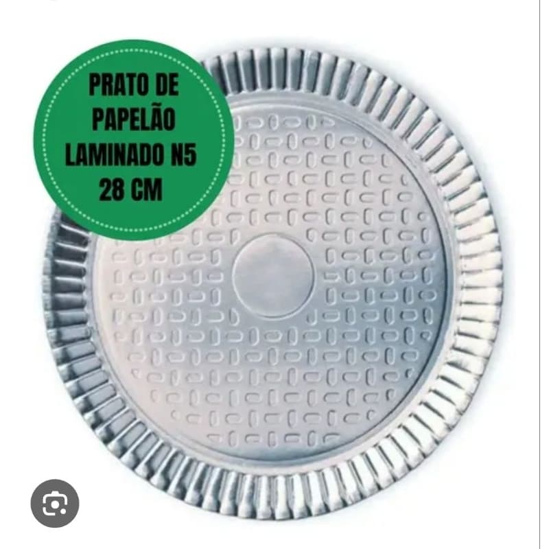 Prato Laminado número 28 sendo 28 cm para tortas , bolos salgados e doces.