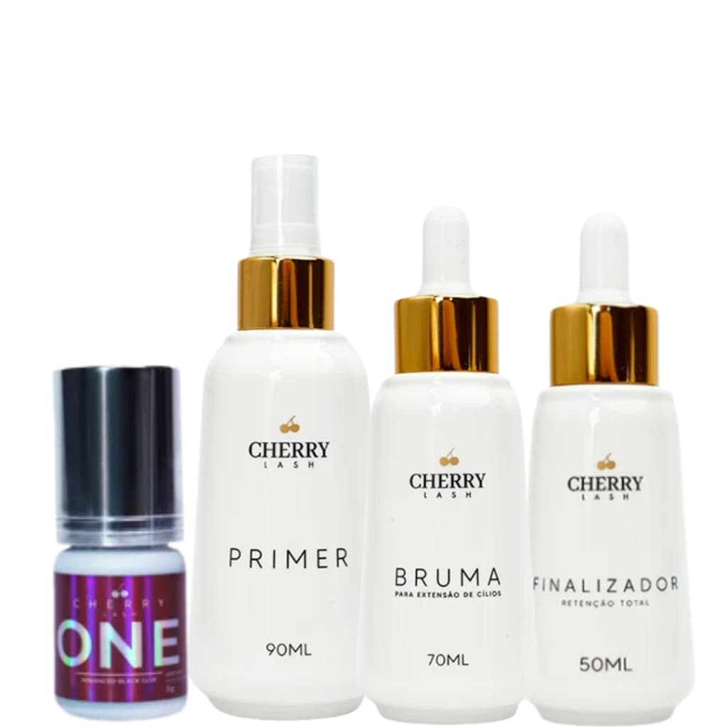 Kit Retenção De Cílios Primer Bruma Finalizador + Cola One Cherry