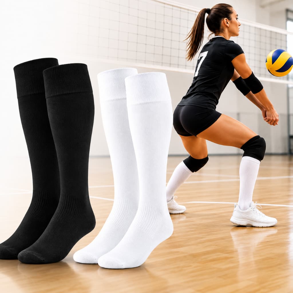 2 Pares Meião Selene Vôlei Feminino Infan Juvenil Cano Longo