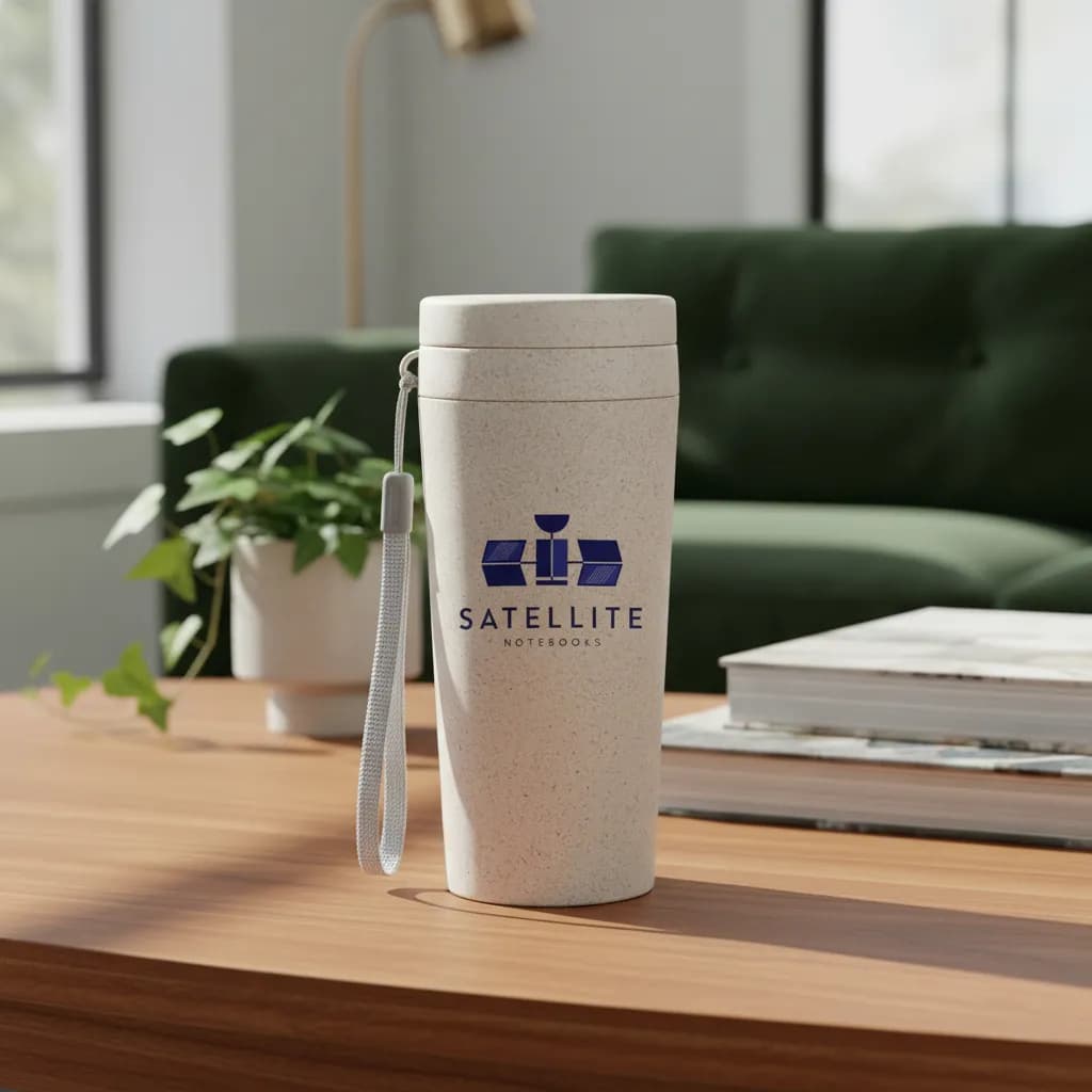Kit 100 Copos Fibra Bambu 350ml Personalizados Para Empresas