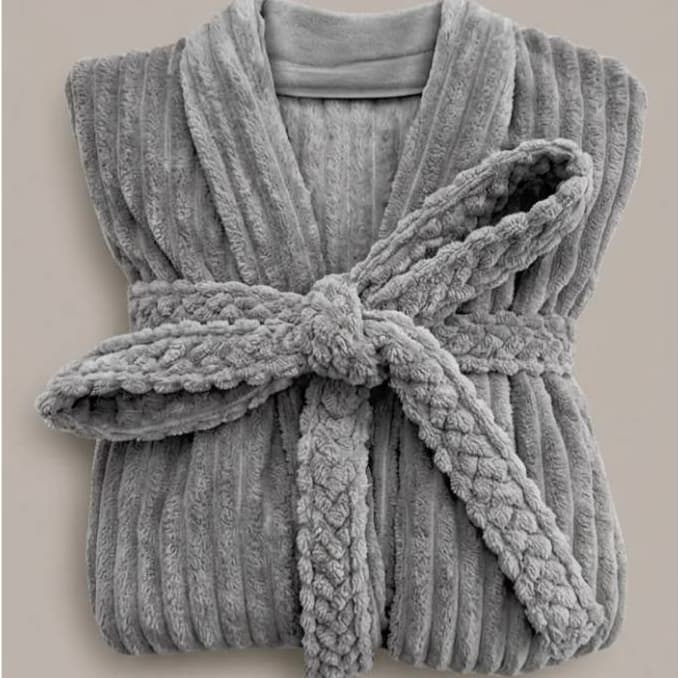Roupão Feminino Manga Flare Peluciado Curto Quentinho Manga Longa Inverno Macio com Cinto