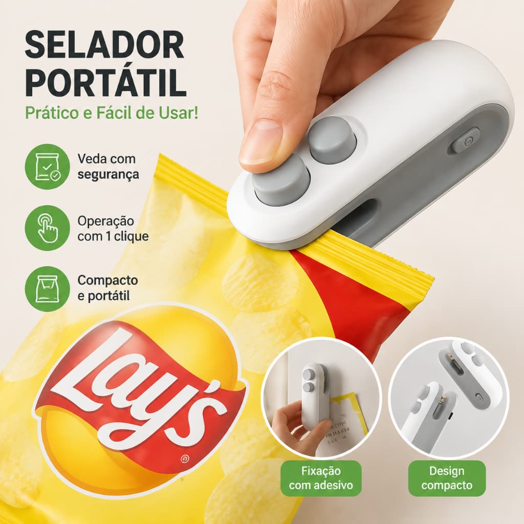 Mini máquina seladora de plástico recarregável para selagem de pilha de embalagens