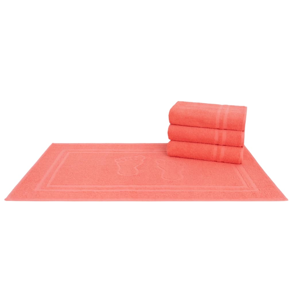 Kit 3 Toalhas de Piso Ametista - Laranja - 100% Algodão - Toalhas K&C.