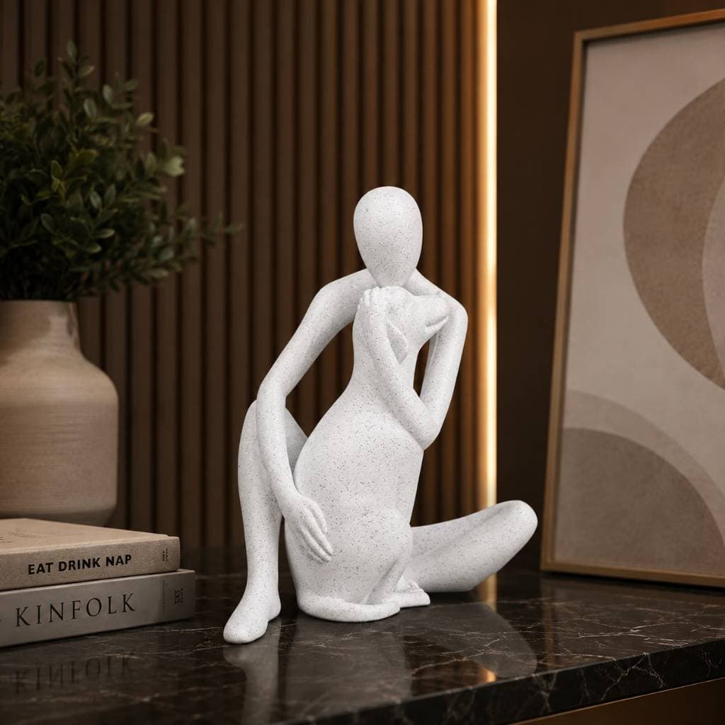 Escultura Estatuetas Decorativas Gato ou Cachorro | Decoração de Sala Design Moderno Elegante para Estante e Aparador