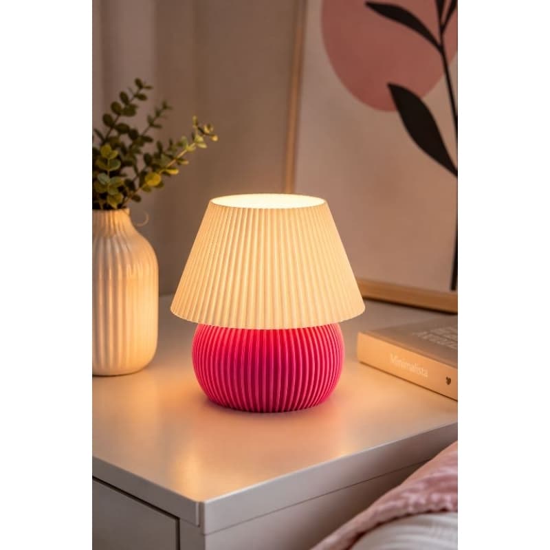 Luminária Rosa de Mesa LED Decorativo – Luminária Moderna para Quarto, Sala e Escritório