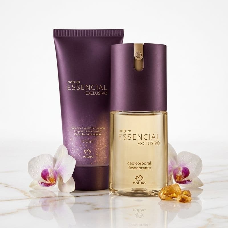 Kit Natura Essencial Exclusivo Feminino: Deo Corporal + Sabonete Líquido Iluminador 100ml