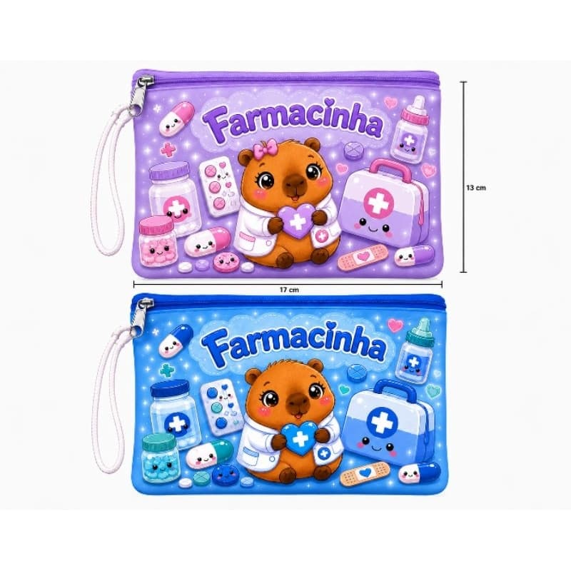 Kit 2 Farmacinha para bolsa ou dia a dia Kit com 2 Farmacinhas fofa Capivara