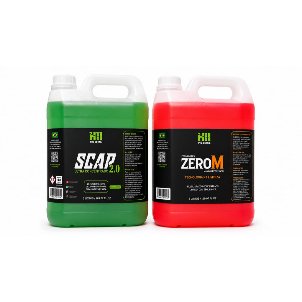 Kit Limpeza Pesada Automotiva SCAP 2.0 + Multilimpador ZEROM 5L