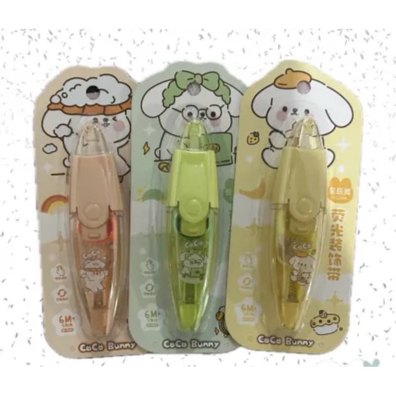 Título para Shopee: Corretivo em Fita Fofo Coelho CuCu Bunny 6M – Material Escolar Papelaria Kawaii