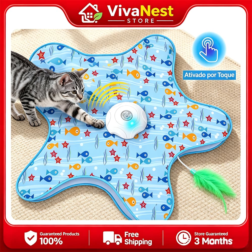 Brinquedo Interativo para Gatos Mouse Automático com Movimento e Som Acessório para Entretenimento