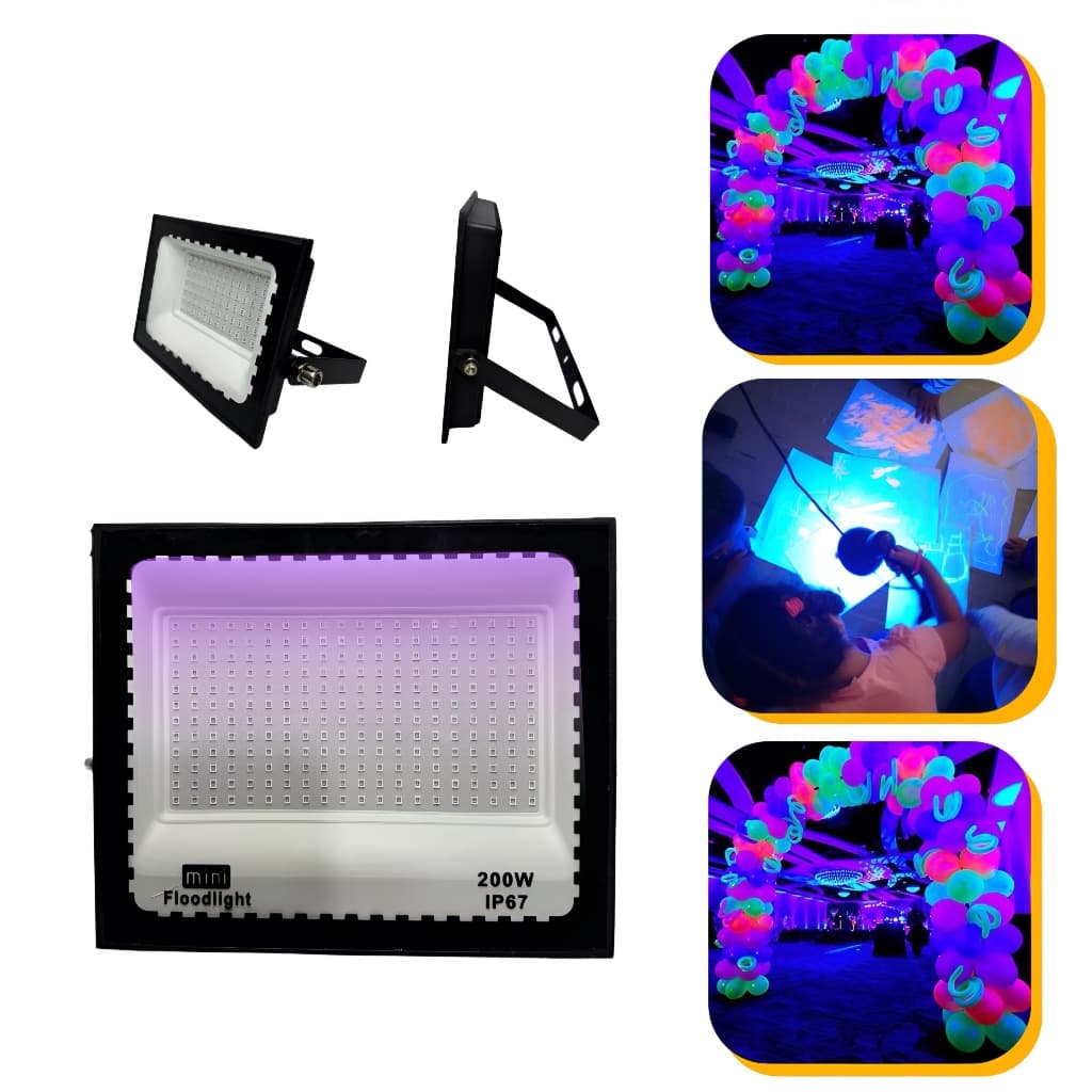 Refletor 200w Led Luz Negra Balada Neon Uv Profissional Festa