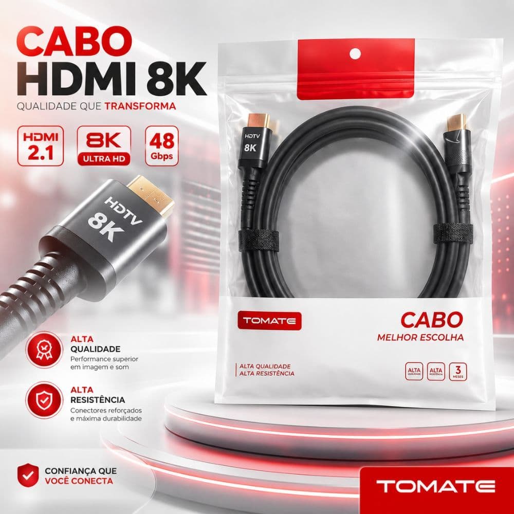 Cabo HDMI 2.1 8K@60Hz 4K@120Hz TV Gamer XBOX PS5 2M 3M 5M