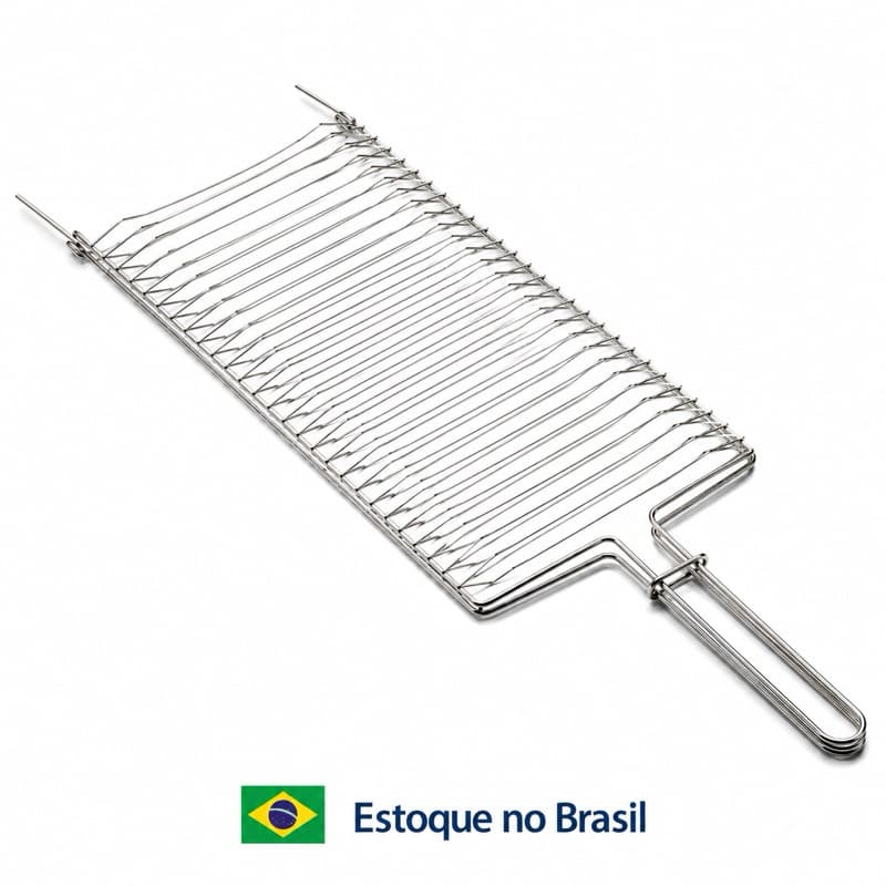 Grelha Dupla de Churrasqueira 70x20 para Churrasco e Peixe