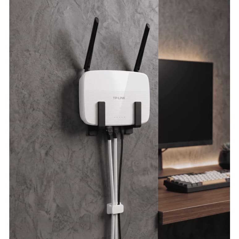 Suporte para Roteador e Modem de Parede COM furo Universal Organizador WiFi