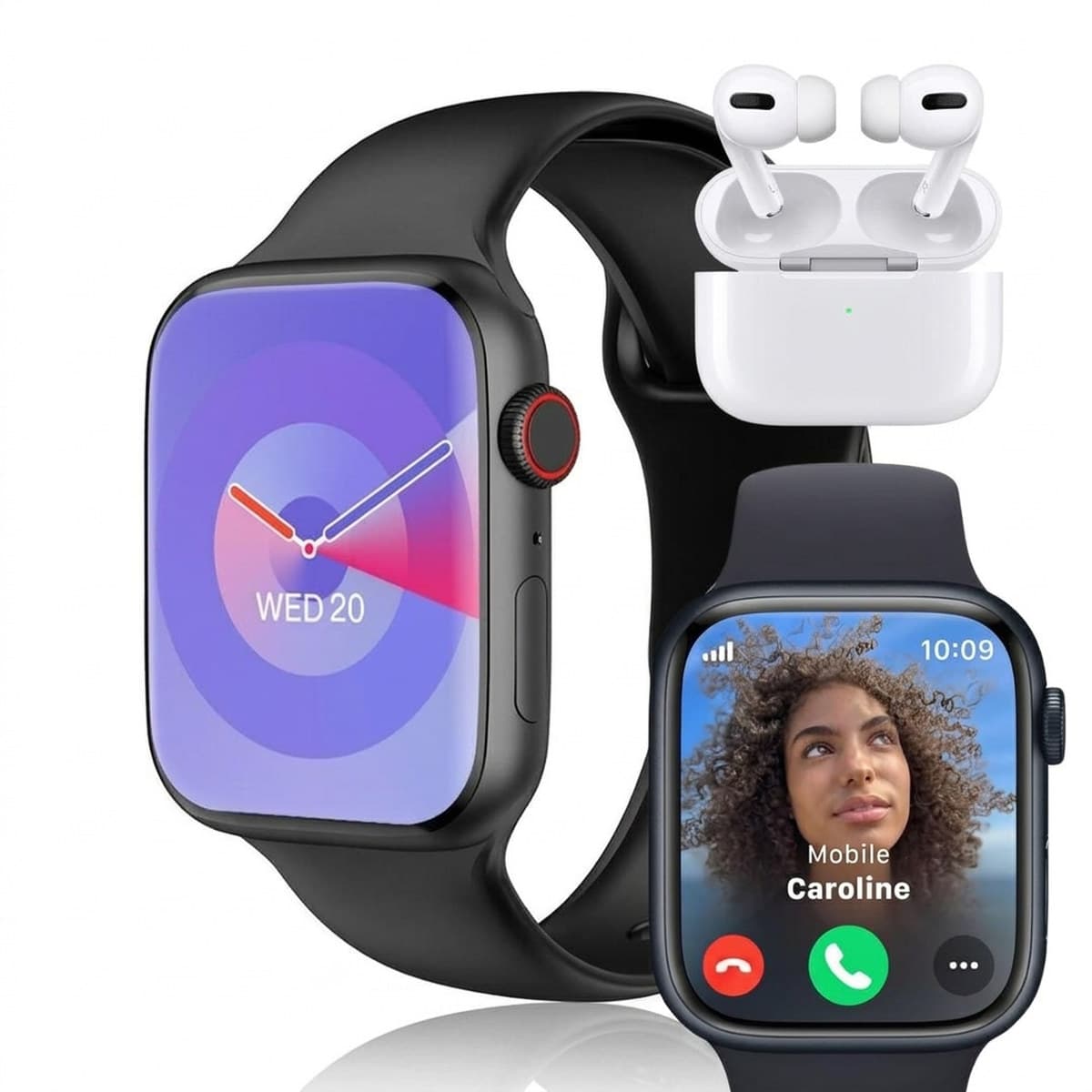 Kit Smartwatch X Mini S9/Série 11 + Fone TWS Air Pro 2 Bluetooth 5.0 Autonomia 20h Leve e Elegante