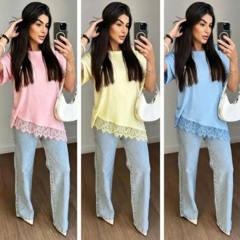 Camisa Feminina Detalhe Assimétrico / Moda Feminina