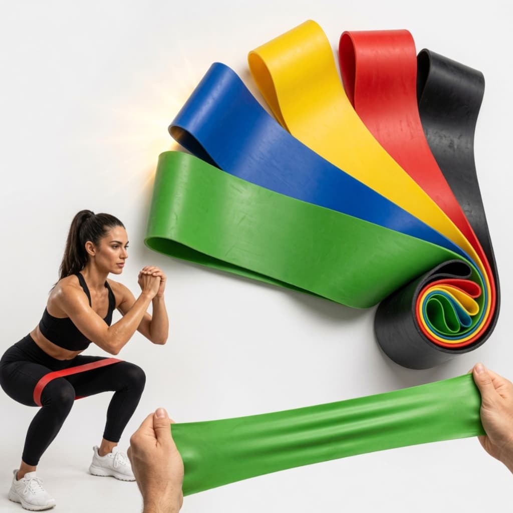 Kit 5 Elástico para Exercícios Mini Band Elástico de Exercício Multifuncional Fisioterapía Resistência Pilates Treino Ac
