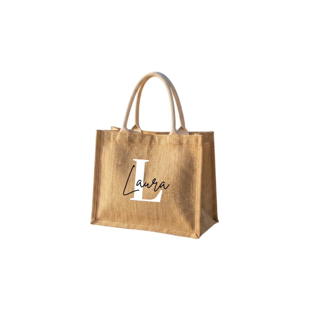 Bolsa de Praia Personalizada com Nome e Inicial Presente para Madrinhas, Amigas e Eventos