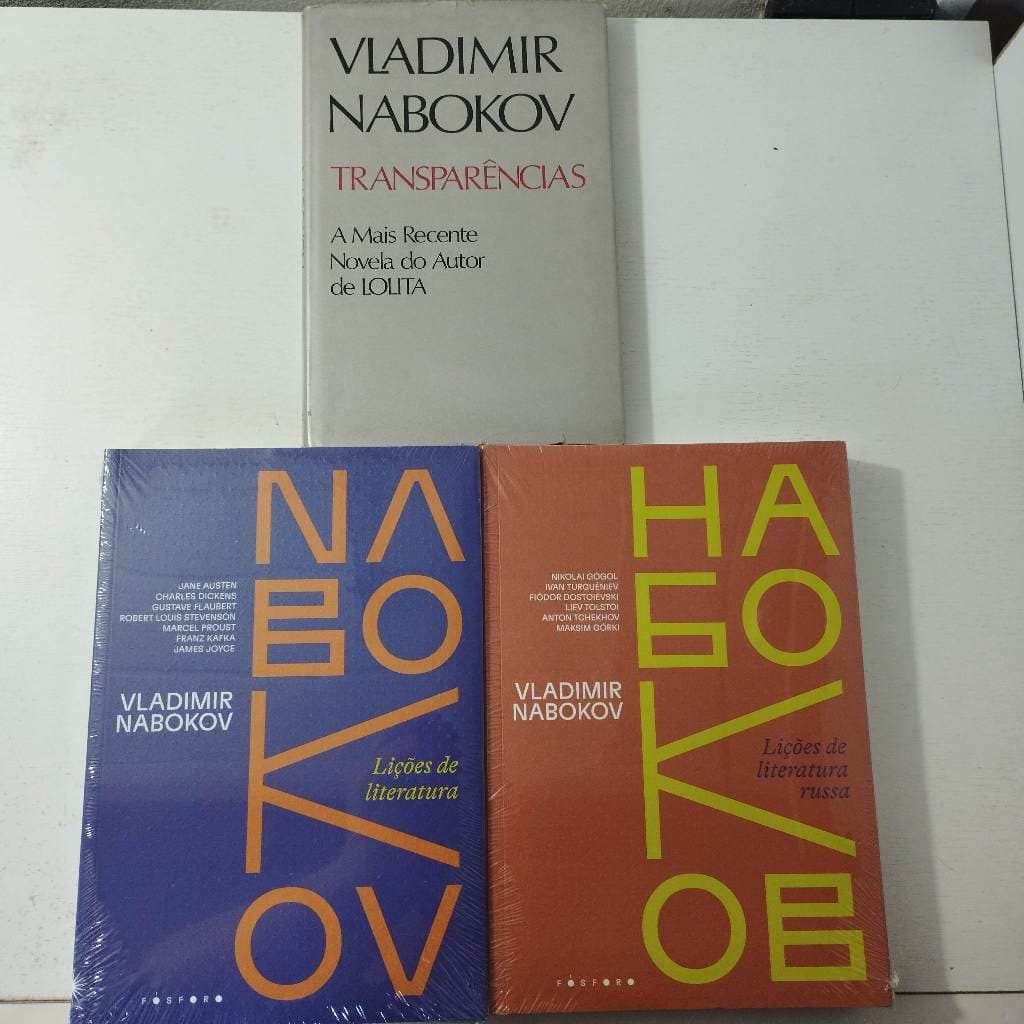 KIT Livros Vladimir Nabokov – Transparências + Lições de Literatura + Lições de Literatura Russa