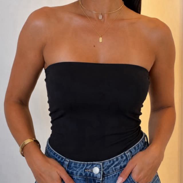 Blusa Tomara que Caia Feminina Poliamida Sem Bojo Alta Elasticidade