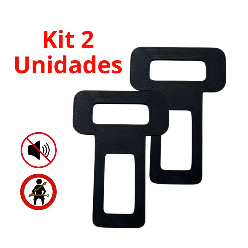Kit 2 Fivela Lingueta Clip Cinto de Segurança Anti Alarme Sonoro Universal