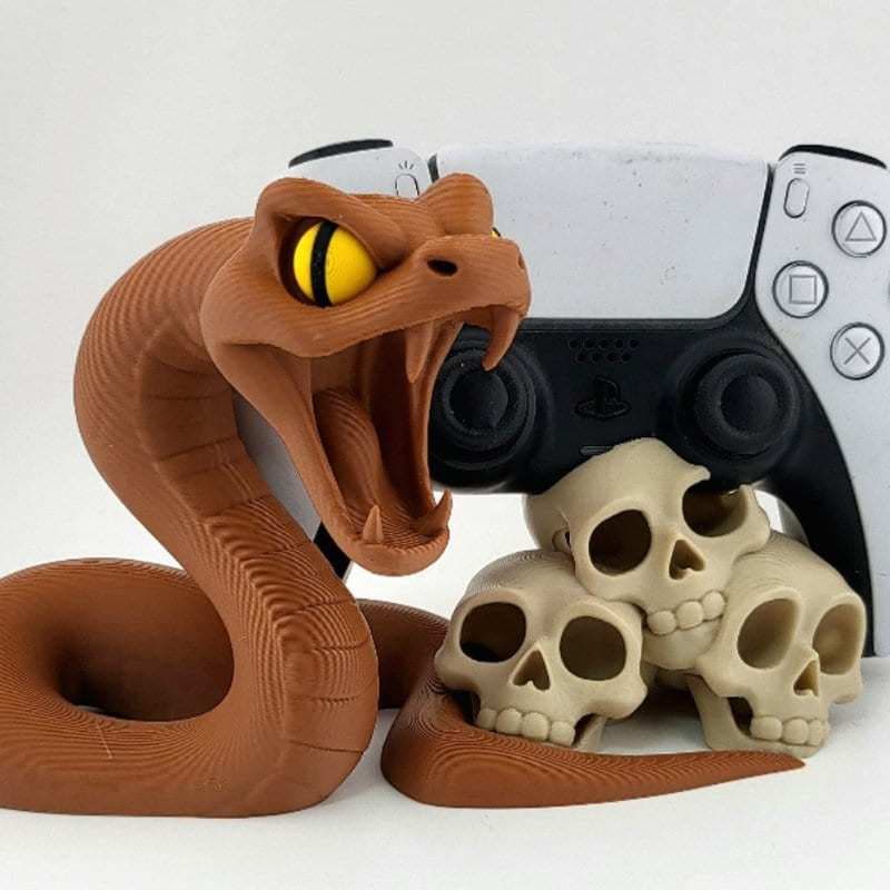 Suporte de controle de PS5 Diorama Crânios e Serpente Gamer Horror Decorativo