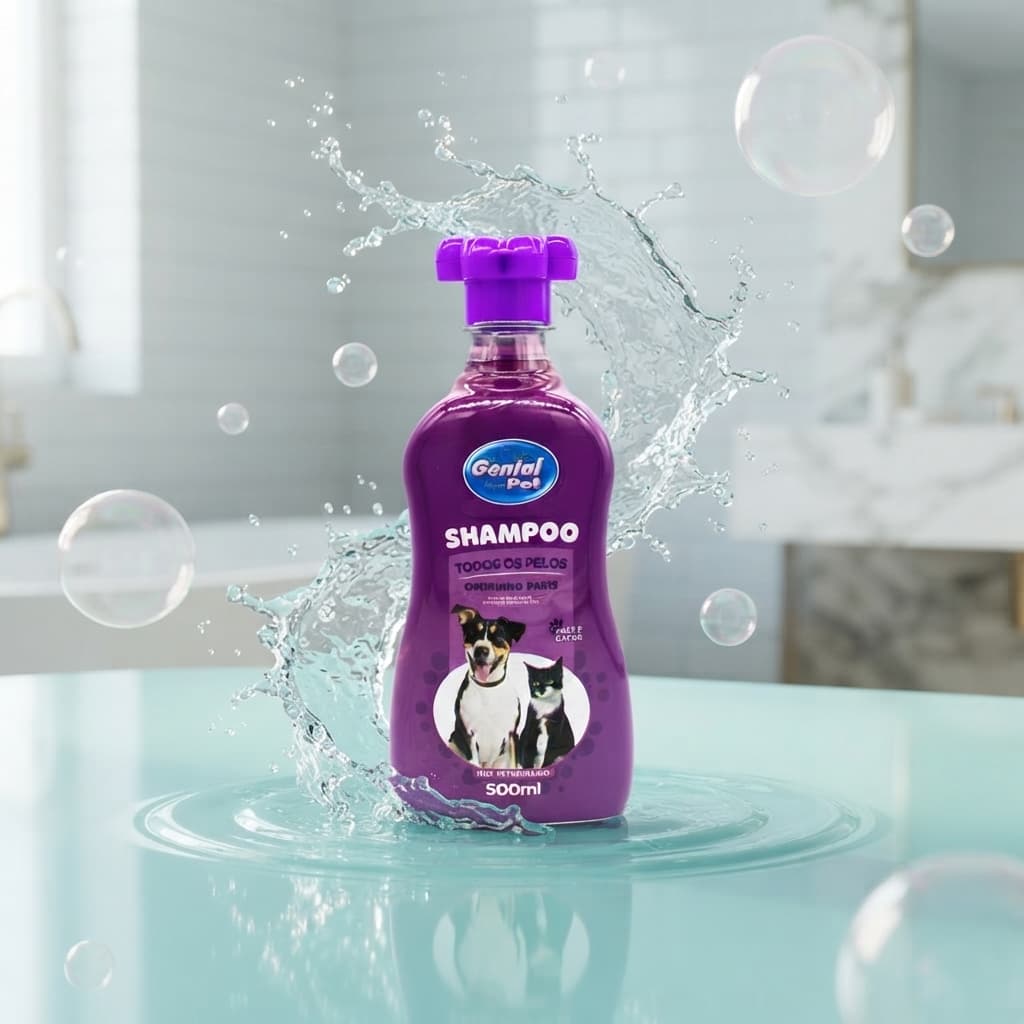 Shampoo Todos os Pelos Paris 500ml Genial Pet para Cães e Gatos