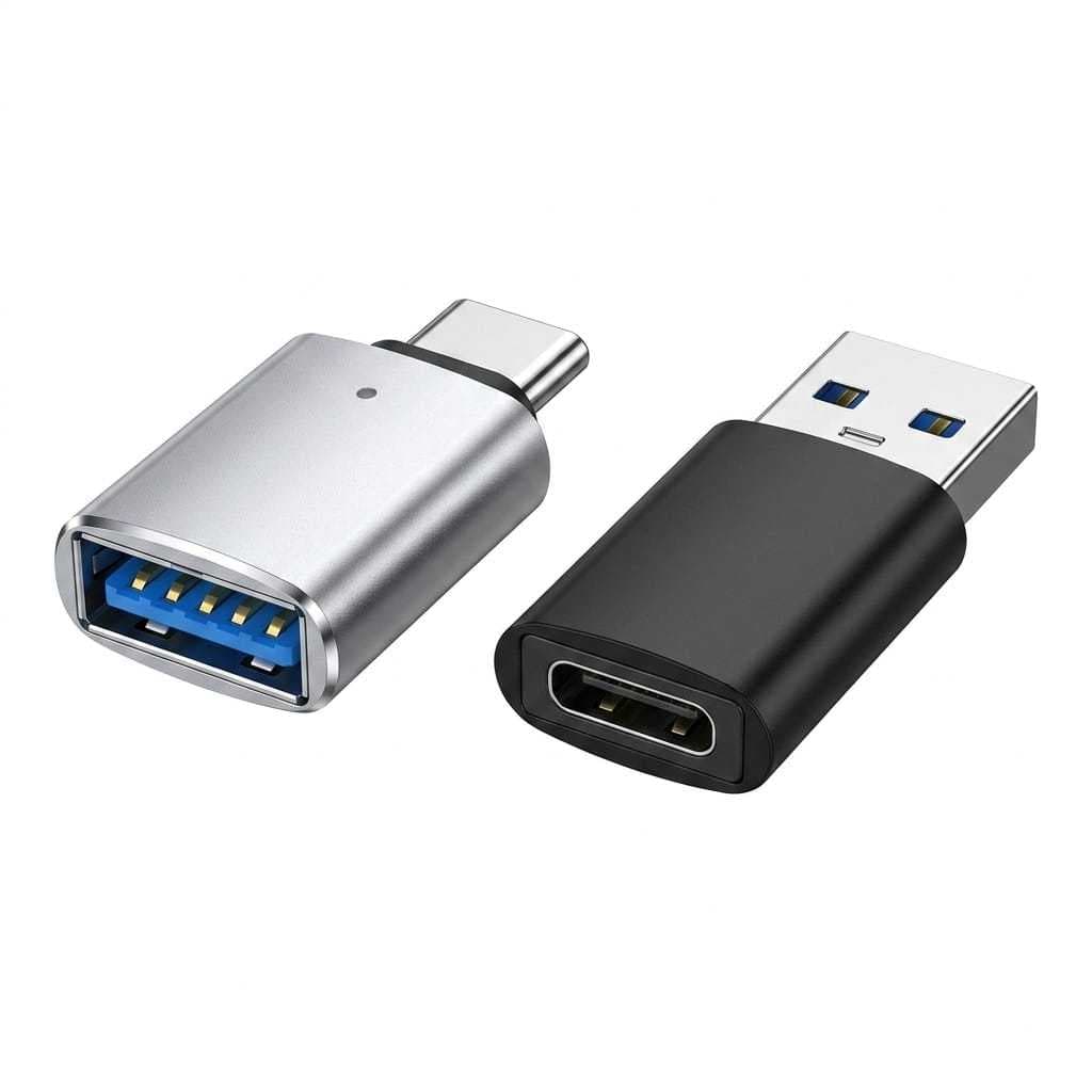 02 Adaptador Otg 3.0 Usb/Tipo C  e TIPO C/Usb Femea/MACHO alumínio