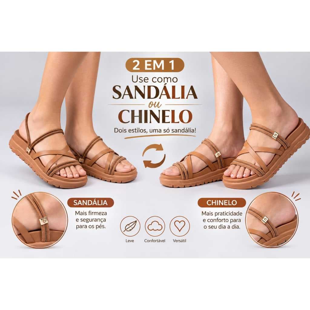 Sandália Feminina  Tamanco Slide Salto Alto Papete Tratorada Plataforma Strass