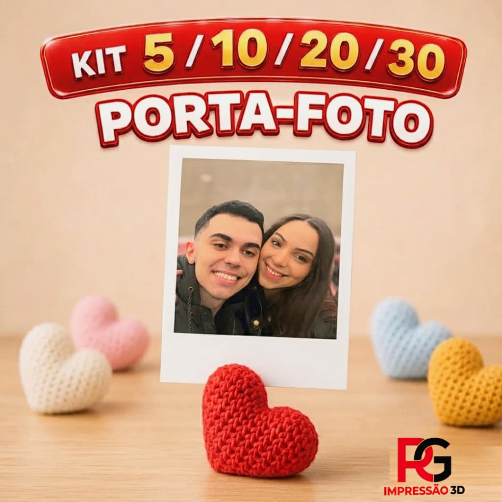 Kit Porta Foto Coração Porta Retrato Mesa Decoração Casa Recados Cartão Lembrancinha